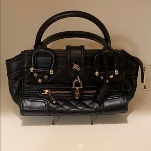 Burberry Black Leather Manor Bag